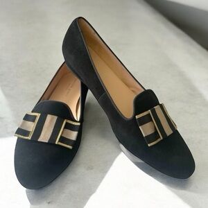 PATRICIA GREEN AVERY SMOKING
SLIPPER FLAT BOW SUEDE LOAFER